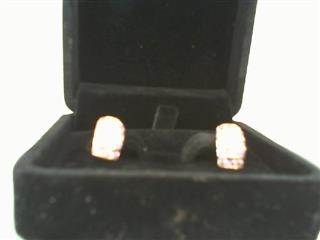 Pink Sapphire Gold-Stone Earrings 14K Yellow Gold 2.52g